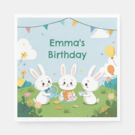 Servilleta De Papel Bunny Tea Party Napkins | Cute Rabbit Birthday