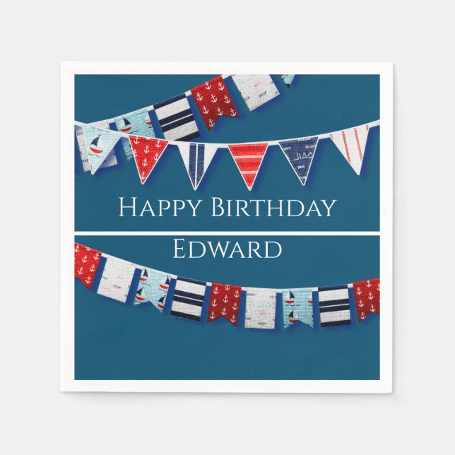 Servilleta De Papel Bunting Nautical (Anverso)