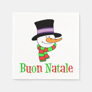 Servilleta De Papel Buon Natale Italiano Feliz Navidad Snowman