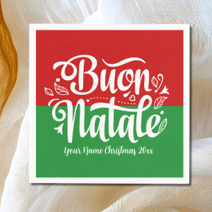 Servilleta De Papel Buon Natale italiano personalizado Feliz Navidad
