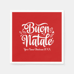 Servilleta De Papel Buon Natale italiano personalizado Feliz Navidad