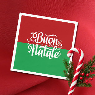 Servilleta De Papel Buon Natale minimalista Feliz Navidad italiana
