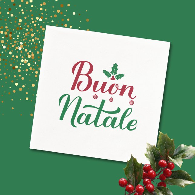 Servilleta De Papel Buon Natale Navidad Roja y Verde  (Subido por el creador)
