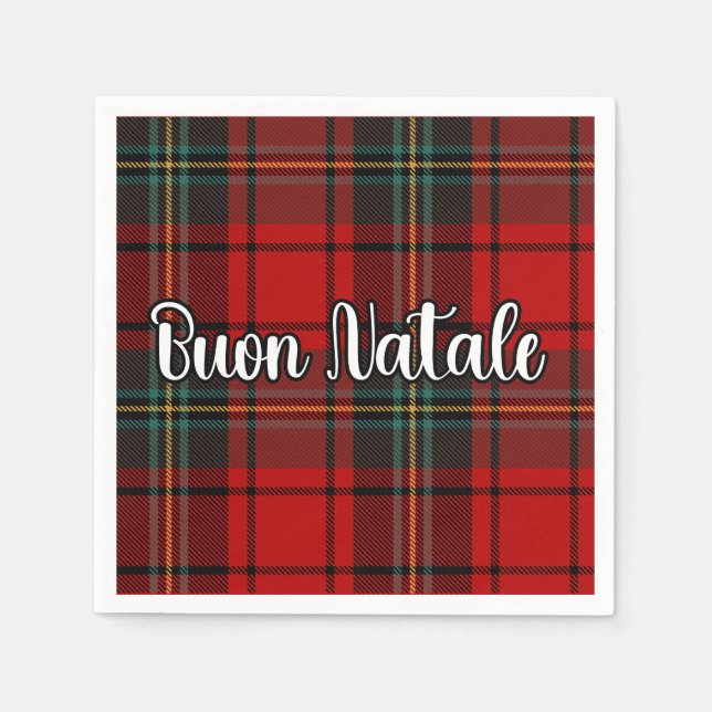 Servilleta De Papel Buon Natale Plaid (Anverso)