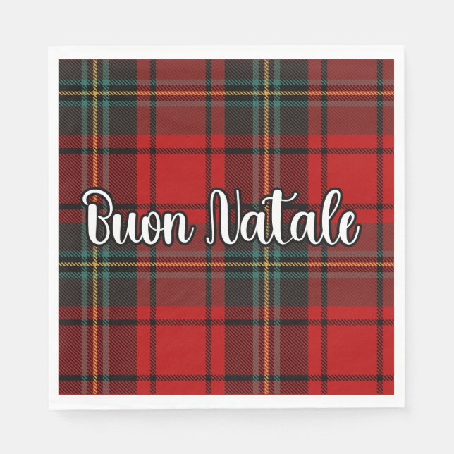 Servilleta De Papel Buon Natale Plaid (Anverso)