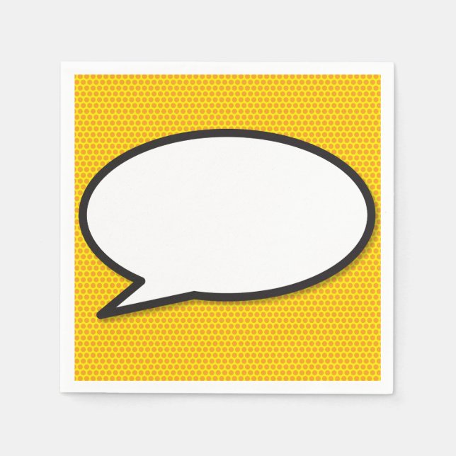 Servilleta De Papel Burbuja de diálogo divertida de cómic retro (Anverso)
