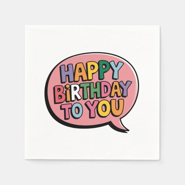 Servilleta De Papel Burbuja de Feliz Cumpleaños (Anverso)