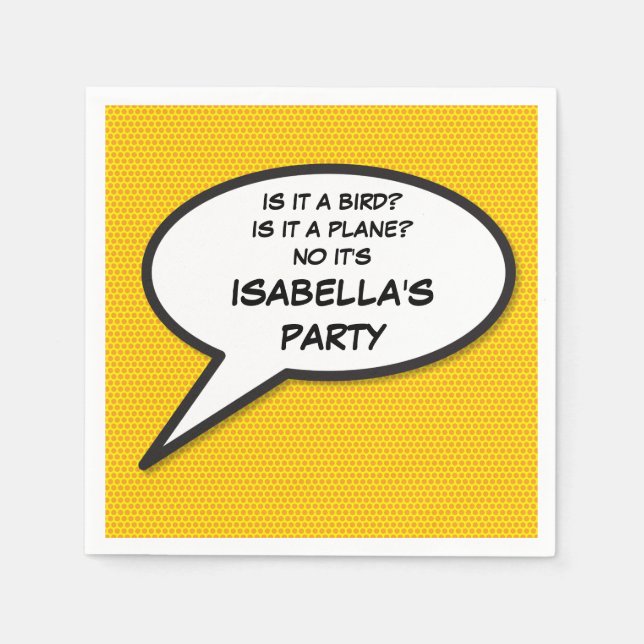 Servilleta De Papel Burbuja de Mensaje Divertido Retro Comic Libro (Anverso)