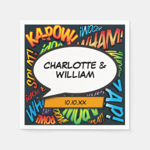 Servilleta De Papel Burbuja moderna de historietas tipográficas