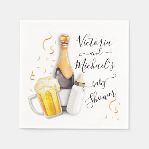 Servilleta De Papel Burbujas y Baby Shower de cerveza