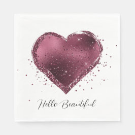 Servilleta De Papel Burgundy Cherry Purpurina Sparkle