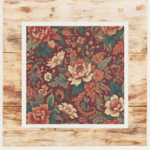 Burgundy Chinoiserie Verano antiguo Floral