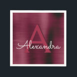 Servilleta De Papel Burgundy Cranberry Monograma Boda inicial<br><div class="desc">Burgundy Cranberry Elegant Monograma y las servilletas Bodas iniciales. Estas toallas de cumpleaños,  Boda,  ducha de novia o de partido de soltera Purple Marsala se pueden personalizar para incluir tu nombre inicial y de pila.</div>