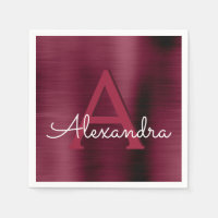 Burgundy Cranberry Monograma Boda inicial