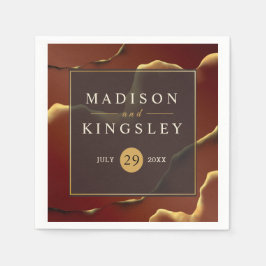 Servilleta De Papel Burgundy Gold 🌿 elegante Boda abstracto