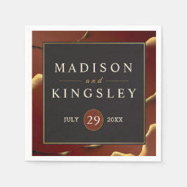 Servilleta De Papel Burgundy Gold 🌿 elegante Boda abstracto