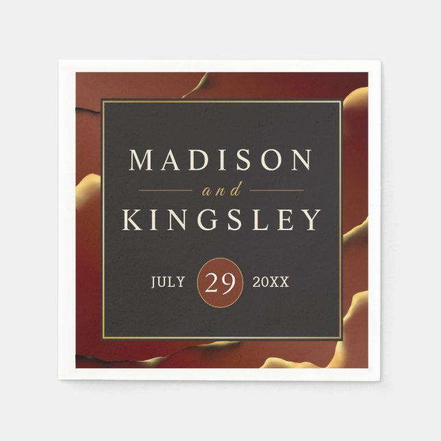 Servilleta De Papel Burgundy Gold 🌿 elegante Boda abstracto (Anverso)