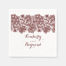 Servilleta De Papel Burgundy Lace