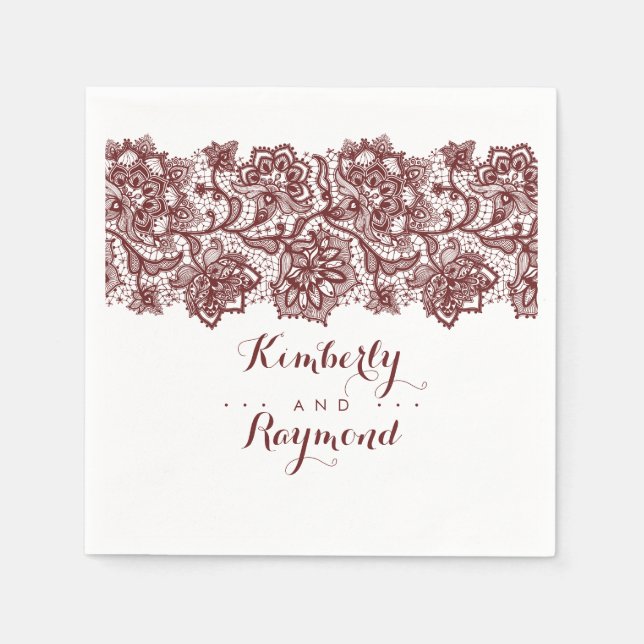Servilleta De Papel Burgundy Lace (Anverso)