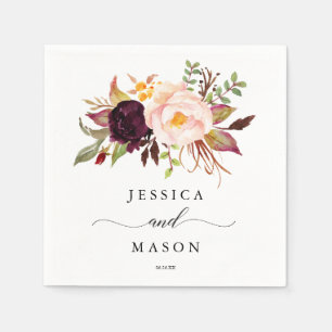 Servilleta De Papel Burgundy Marsala Boda Napkin Cocktail Napkin