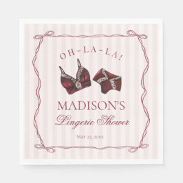 Servilleta De Papel Burgundy Red Lingerie Shower Bachelorette Party