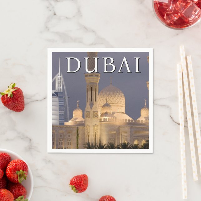 Servilleta De Papel Burj al Arab | Mezquita en Dubai por la noche (In situ)