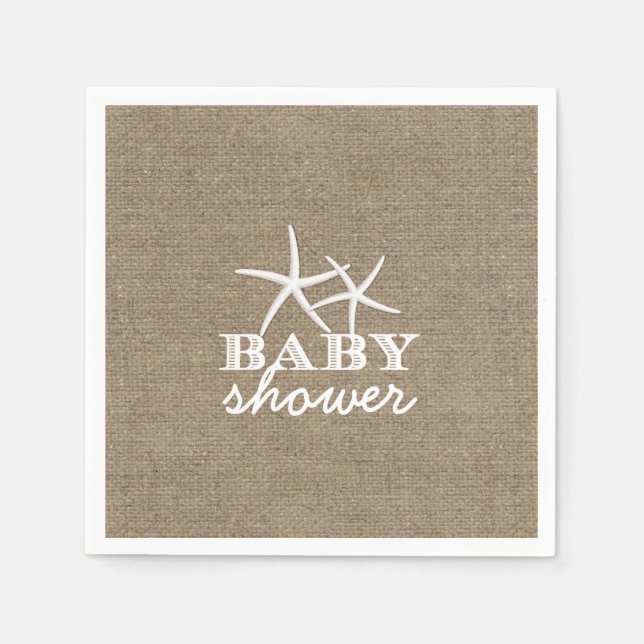 Servilleta De Papel Burlap Baby Shower ruso de Starfish (Anverso)