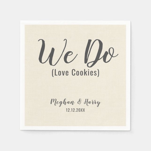 Servilleta De Papel Burlap Rustic We Do Love Cookies Personalizado (Anverso)