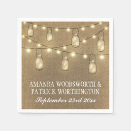 Servilleta De Papel Burlap Rústico País Mason Jar Boda Napkins