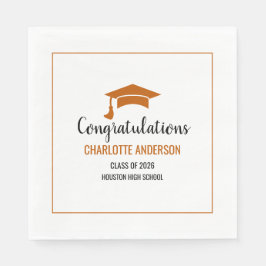 Servilleta De Papel Burnt Orange Congrats Graduation