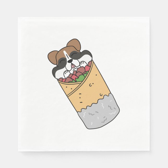 Servilleta De Papel Burrito mexicano de perro de boxer (Anverso)