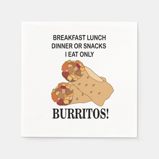 Servilleta De Papel Burritos Yo Sólo Comí Burrito Fiesta (Anverso)