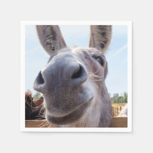 Servilleta De Papel Burro gris sonriente cómico