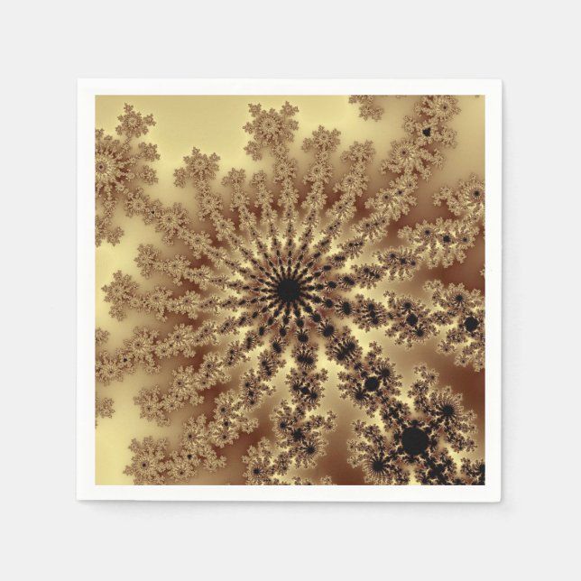 Servilleta De Papel Burst fractal de oro (Anverso)