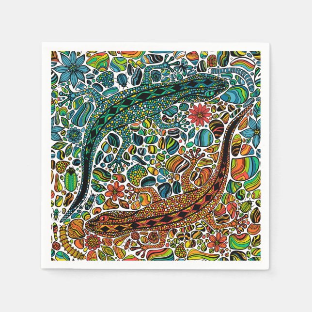 Servilleta De Papel Buscar los geckos (Anverso)