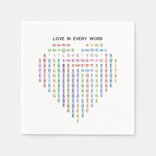 Servilleta De Papel Búsqueda de palabras de amor - Rompecabezas del co