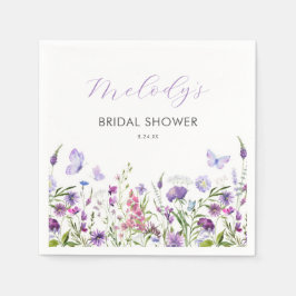 Servilleta De Papel Butfly Wildflower Bridal Shower