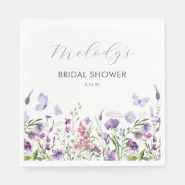 Servilleta De Papel Butfly Wildflower Bridal Shower