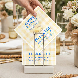 Servilleta De Papel Butter Believe It Yellow Gingham Boy Baby Shower