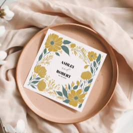 Servilleta De Papel Buttercup Boda amarillo-moderno floral