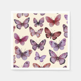 Servilleta De Papel Butterflies Watercolor Bday Bridal Baby Shower