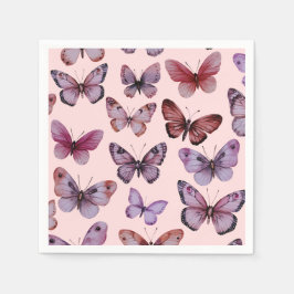 Servilleta De Papel Butterflies Watercolor Bday Bridal Baby Shower