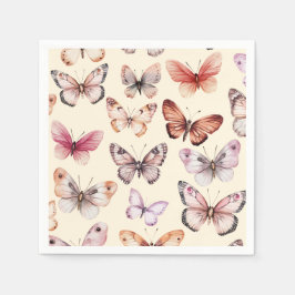 Servilleta De Papel Butterflies Watercolor Bday Bridal Baby Shower