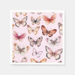 Servilleta De Papel Butterflies Watercolor Bday Bridal Baby Shower