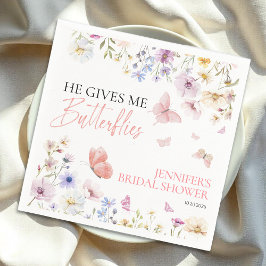 Servilleta De Papel Butterflies Wildflower Bridal Shower