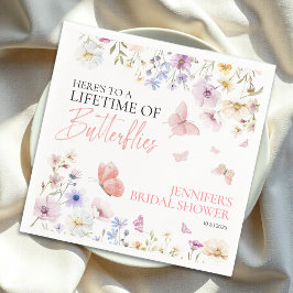 Servilleta De Papel Butterflies Wildflower Bridal Shower