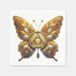 Servilleta De Papel Butterfly AA Unity | 12 Step Recovery Slogan
