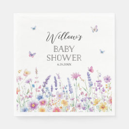 Servilleta De Papel Butterfly Garden Baby Shower Napkins