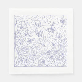 Servilleta De Papel Butterfly Garden Blue