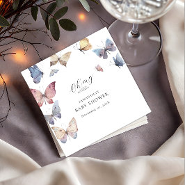 Servilleta De Papel Butterfly Girl Baby Shower Paper Napkin